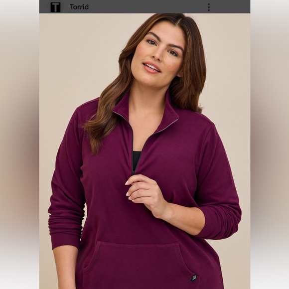 Torrid 1/2 Zip Up Pullover Sweatshirt size 2 - Picture 1 of 6